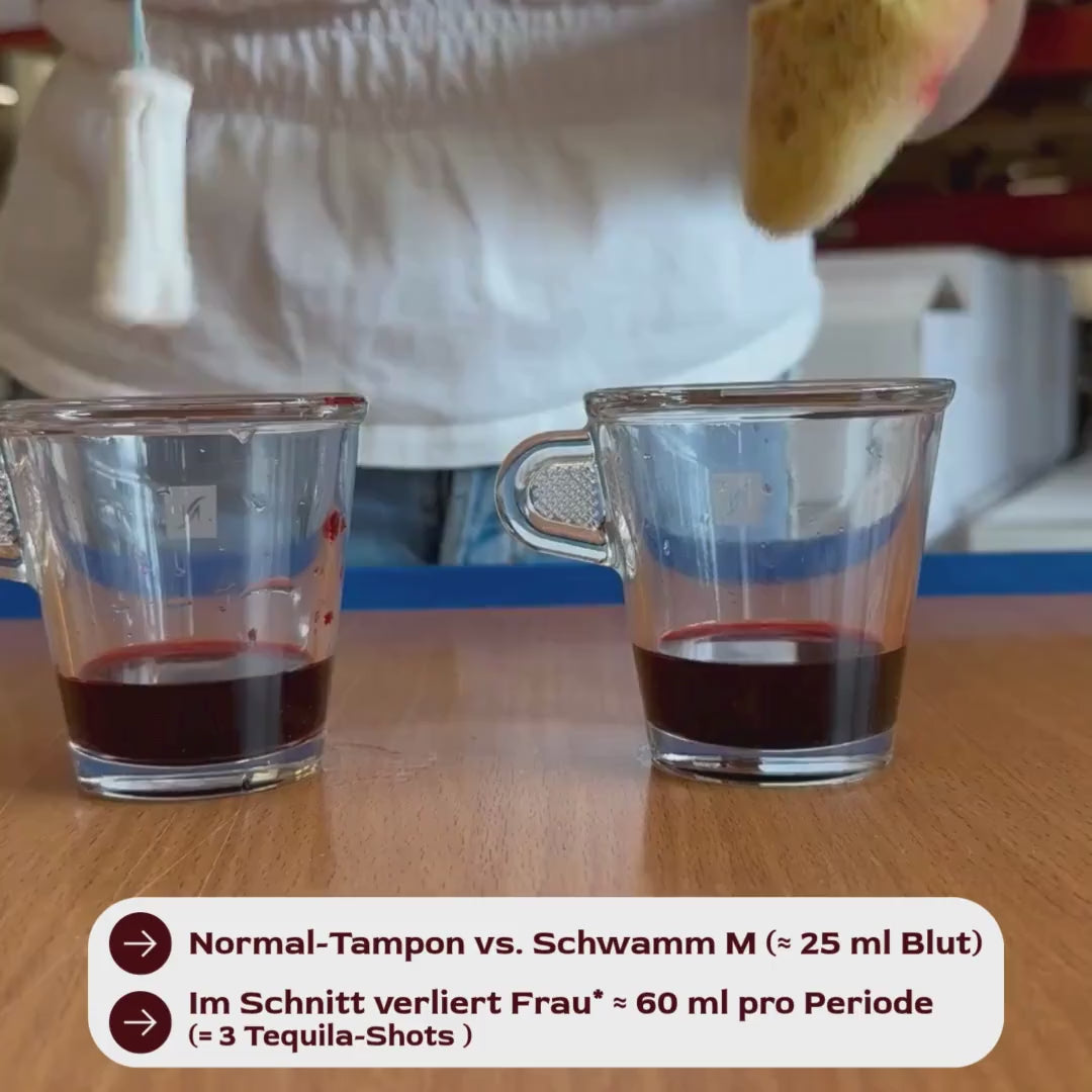Vergleich Tampon vs. Menstruationsschwamm saugkraft