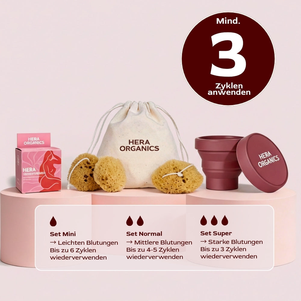 HERA Menstruationsschwamm Starterset – 10 € sparen, Zero Waste Periode